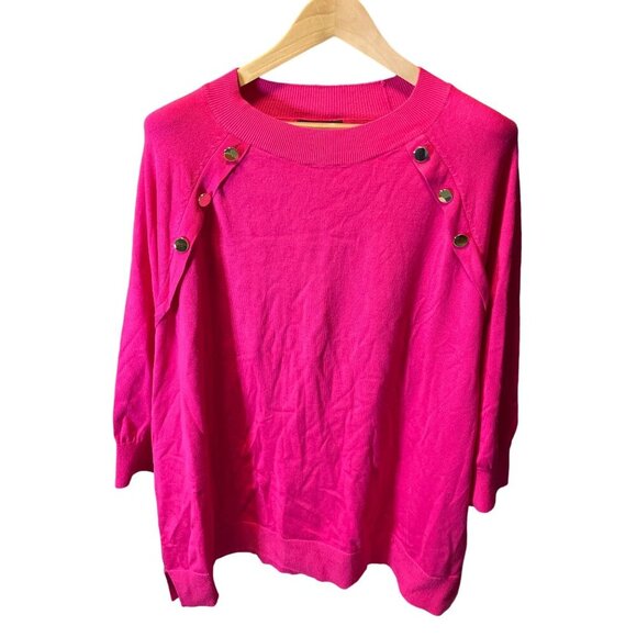 Lane Bryant NWT Pink 3/4 Sleeve Boat Neck Knit Pullover Sweater Sz 22 - Picture 1 of 9